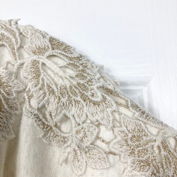 NWOT ANTHROPOLOGIE MEADOW RUE Bria Lace Sweatshirt - Picture 6 of 11